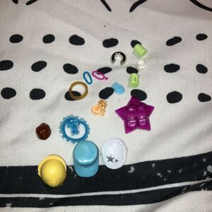 Polly Pocket Mini Accessories Lot: Jewelry, Shoes, Hair,‎ Hats, Glasses, Purse
